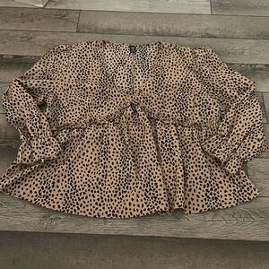 SHEIN Leopard Print Top in Tan and Black